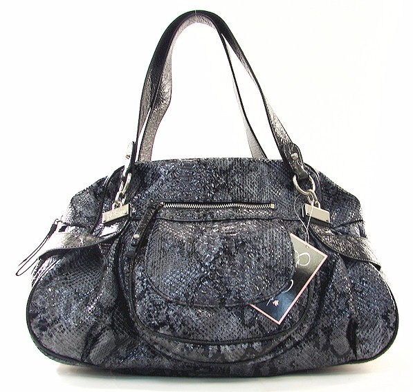 Jessica Simpson Crocodile Black Alibi Large Shopper Handbag