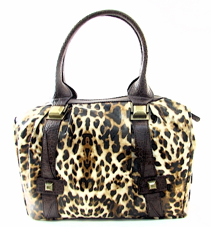 Jessica Simpson Downtown Leopard Satchel Ladies Handbag