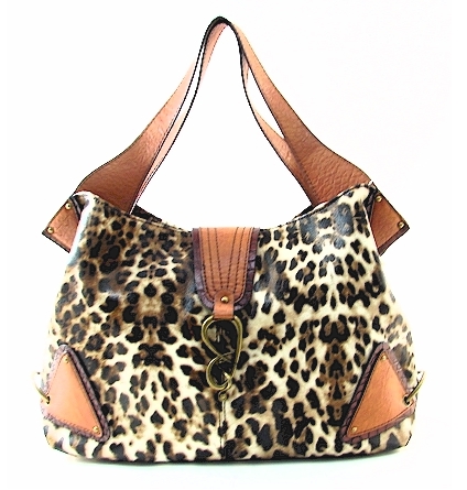 Jessica Simpson Jimmy Tote Leopard Coated Canvas Ladies Handbag