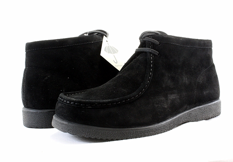 black suede hush puppies