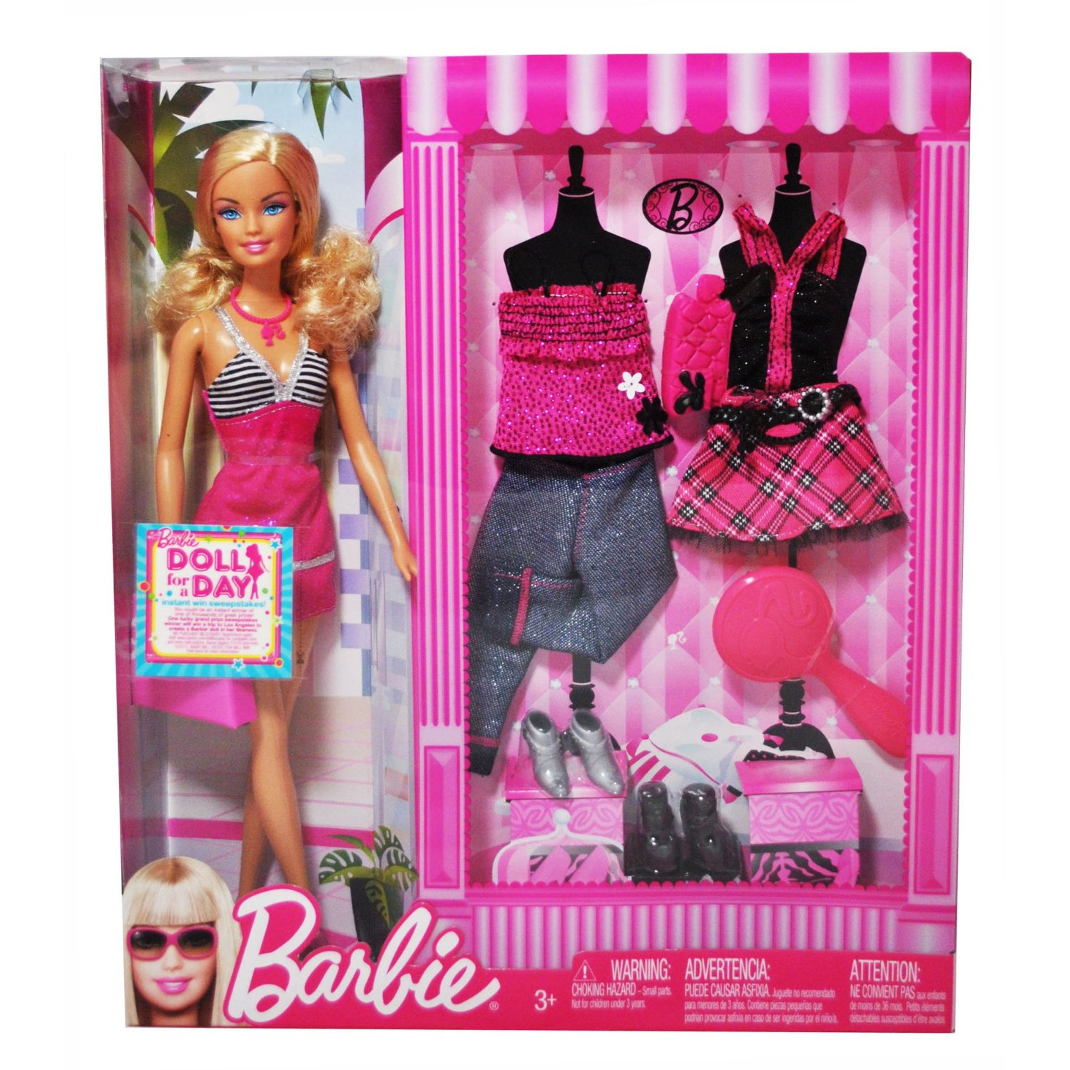 barbie with clothes set