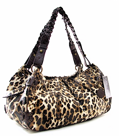 jessica simpson radeo show leopard satchel semi glazed croco handbag ...