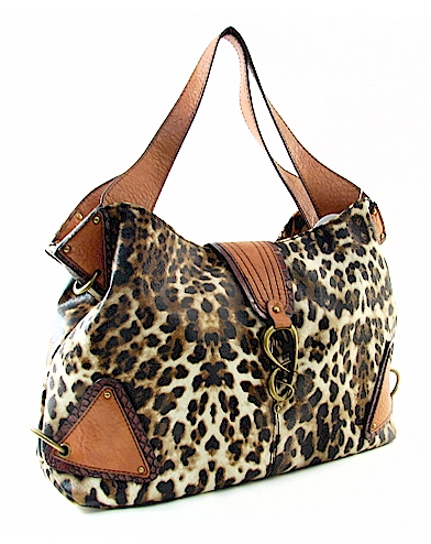 jessica simpson jimmy tote leopard coated canvas ladies handbag write ...