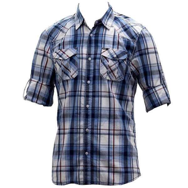  Buffalo Blue Men's Sampson Woven Cotton Long Sleeve Button Down Plaid Shirt 