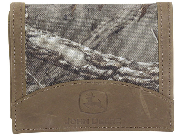  John Deere Men's Wallet Trifold Canvas & Leather 