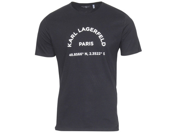 Karl Lagerfeld Paris Men S Location Graphic T Shirt Short Sleeve Black