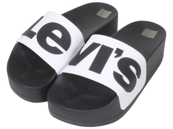 Levis Women's Split-Logo-Platform-Slide Sandals Slip-On Shoes 