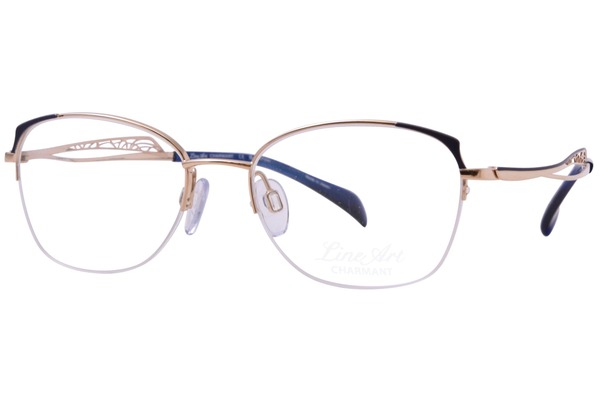  Line Art Brillante XL2178 Titanium Eyeglasses Women's Semi Rim Square Shape 