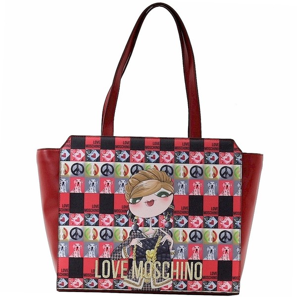  Love Moschino Women's Digital Print Double Handle Tote Handbag 
