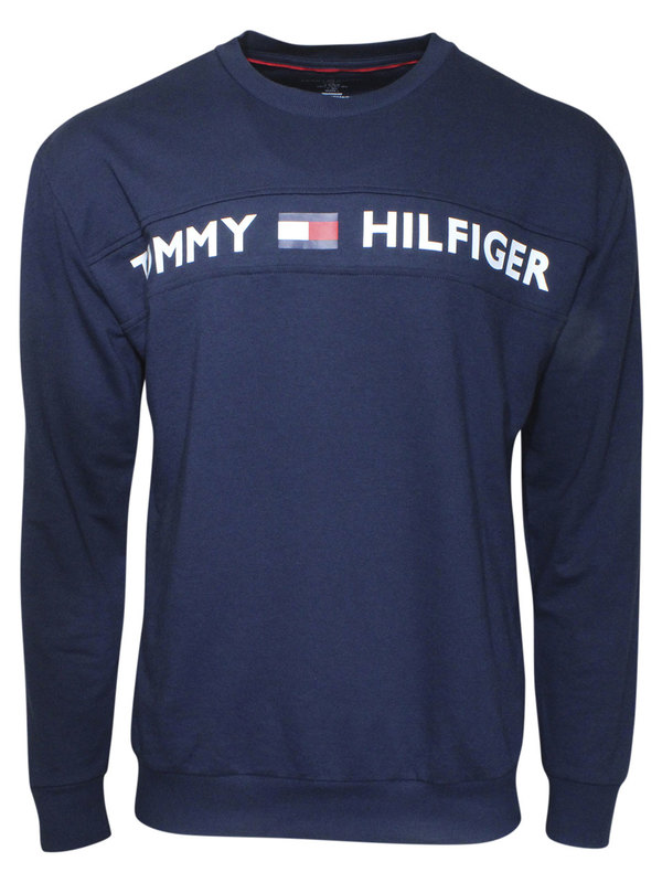  Tommy Hilfiger Men's French Terry Crew Neck Sweatshirt Vertical Logo 