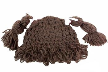 Dorfman Pacific Kindercaps Girl's Knitted Pig Tail Skully Winter Hat (Fits 4-6X)