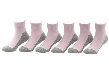 Jefferies Toddler/Little/Big Girl's 6-Pairs Seamless Quarter Cushion Socks