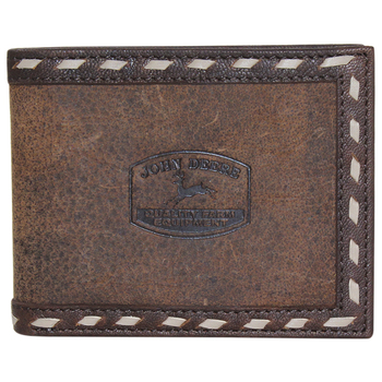 John Deere Men's Access Wallet Bi-Fold Leather Passcase