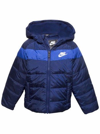 Nike Little Boy's Zip-Up Hooded Puffer Jacket Sportswear Water Resistant