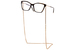 Chopard VCH321 Eyeglasses Women's Full Rim Rectangle Shape - Brown w/Gold Chain-0722