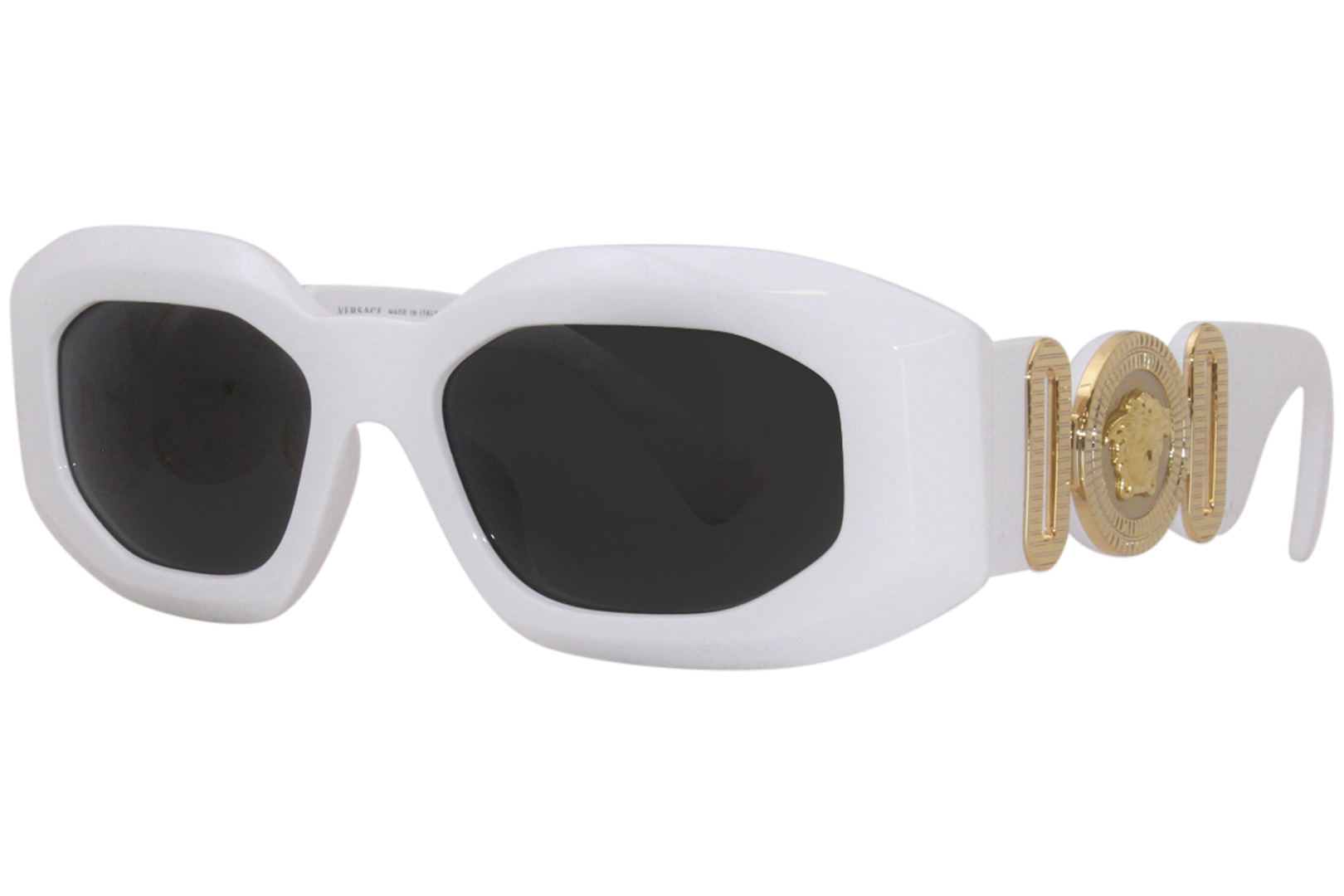 Versace Ve U Sunglasses White Dark Grey Rectangle Shape Mm