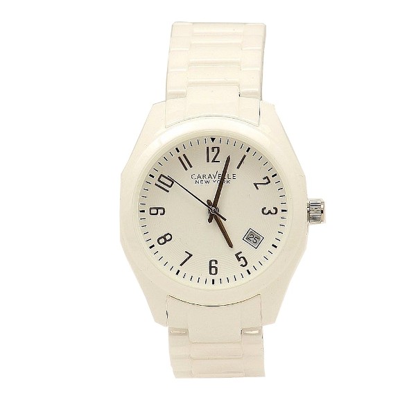  Caravelle New York Women's 45M107 White Analog Ceramic Watch 