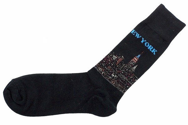  Hot Sox Men's New York Mid-Calf Black Trouser Socks Sz: 10-13 Fits Shoe 6-12.5 