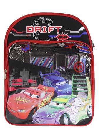 Disney Pixar Cars Drift Backpack Kids Red/Black With Stationary Set