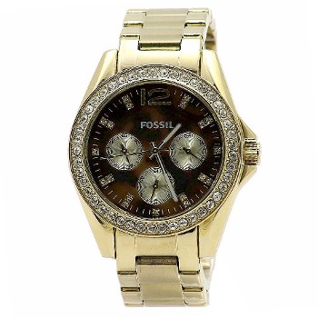 Fossil Women's Riley ES3364 Gold Tortoise Stainless Steel Analog Watch