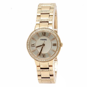Fossil Women's Virginia ES3284 Rose Gold Stainless Steel Analog Watch