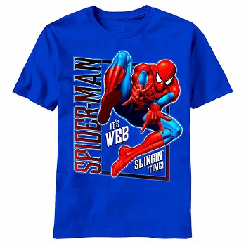 Marvel Spiderman Boy's 100% Cotton Thwip It Good Blue T-Shirt