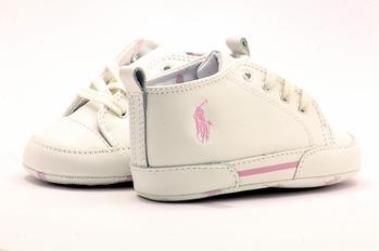 Polo Ralph Lauren Classic Pony Infant Girl s Leather White Pink Shoes