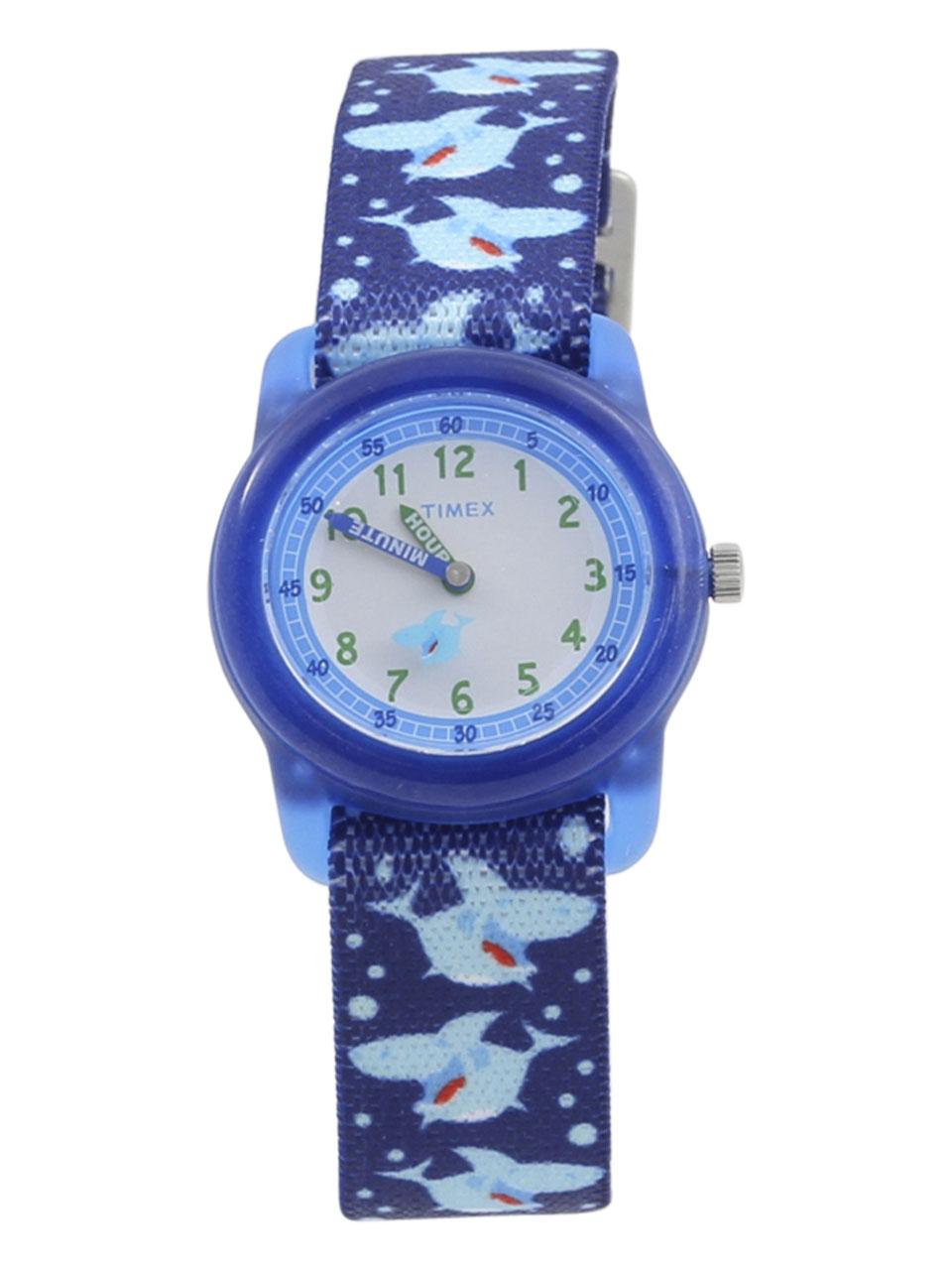 Timex Boys S Tw7c13500 Time Machines Blue Shark Analog Watch