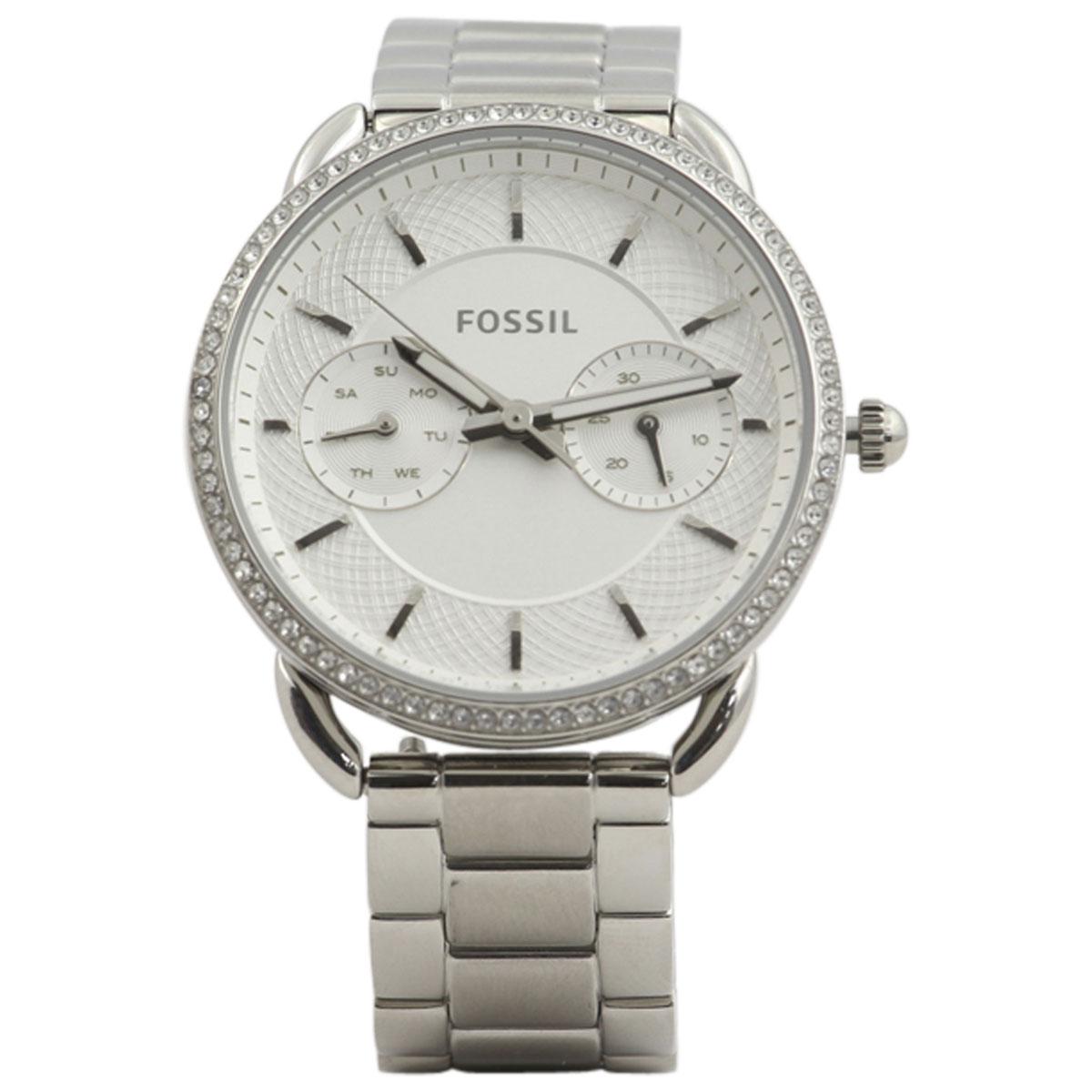 Fossil Women S Es4262 Silver With Gemstones Stainless Steel Analog Watch