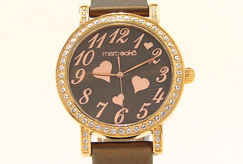 Marc Ecko E95055l1 Rose Gold Case Brown Sateen Crystal Ladies Watch 101851 E95055l1