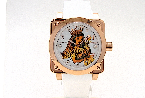 Christian Audigier For 201 Queen Of Clubs White Dial Ladies Watch