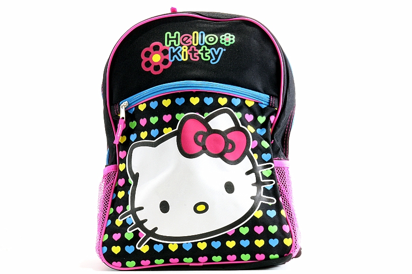 Hello Kitty Girl S Black Rainbow Heart Backpack Bag