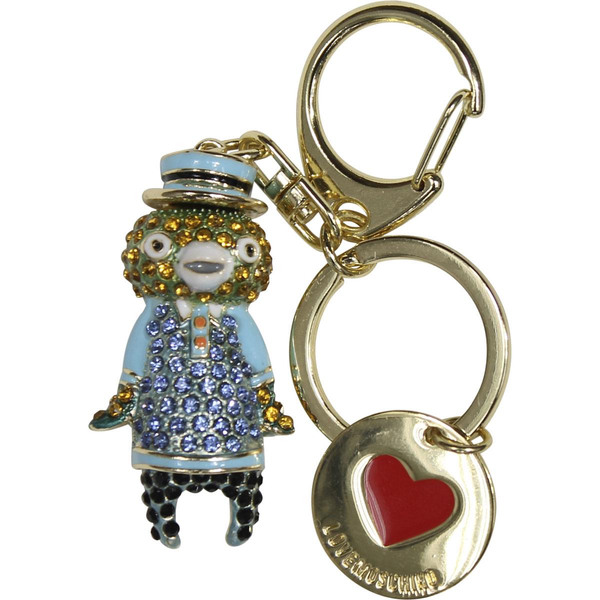 Love Moschino Women S Gold Rhinestone Bear Keyring Handbag Charm Dangle