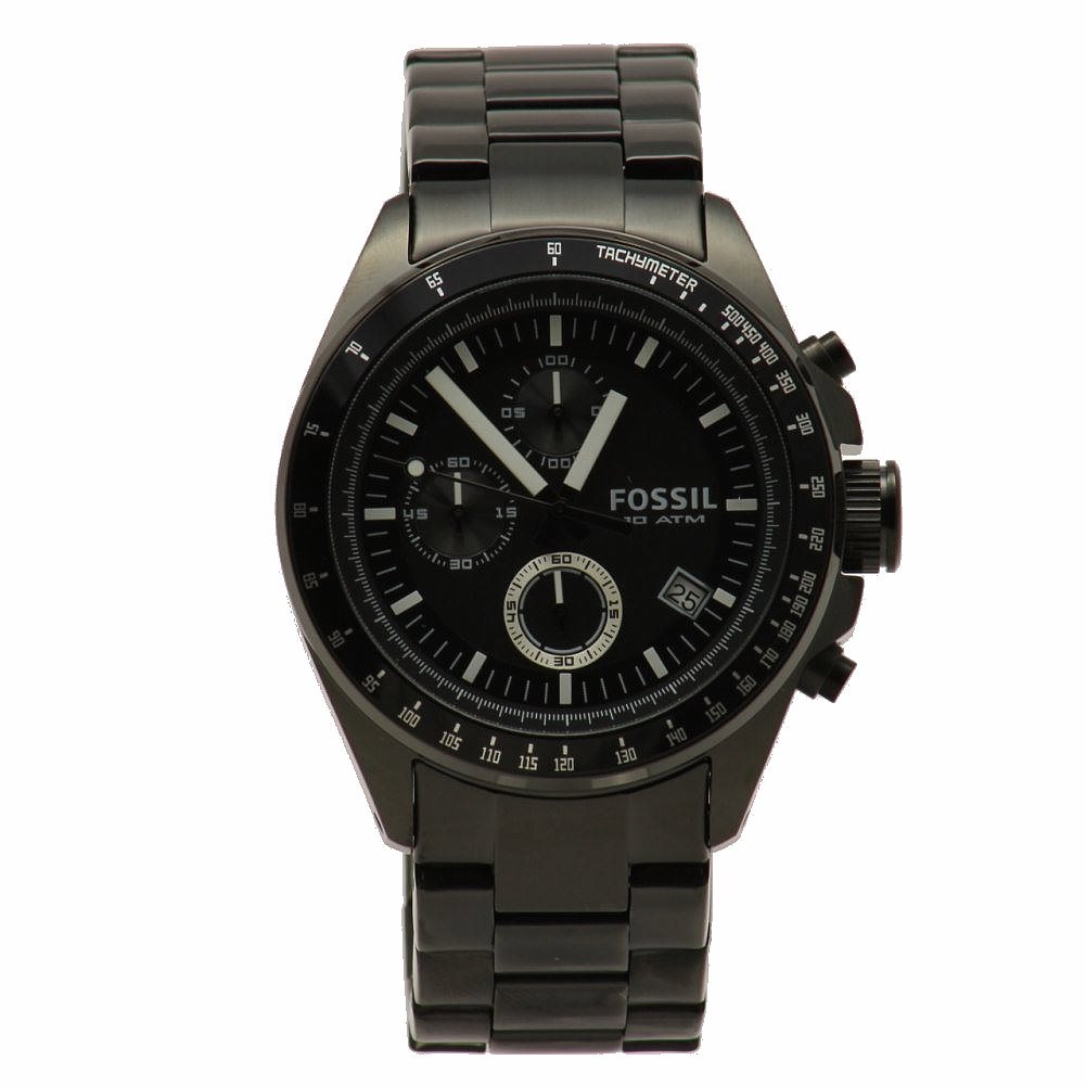 Men s  CH2601 Black Stainless Steel Chronograph Watch - Fossil Decker