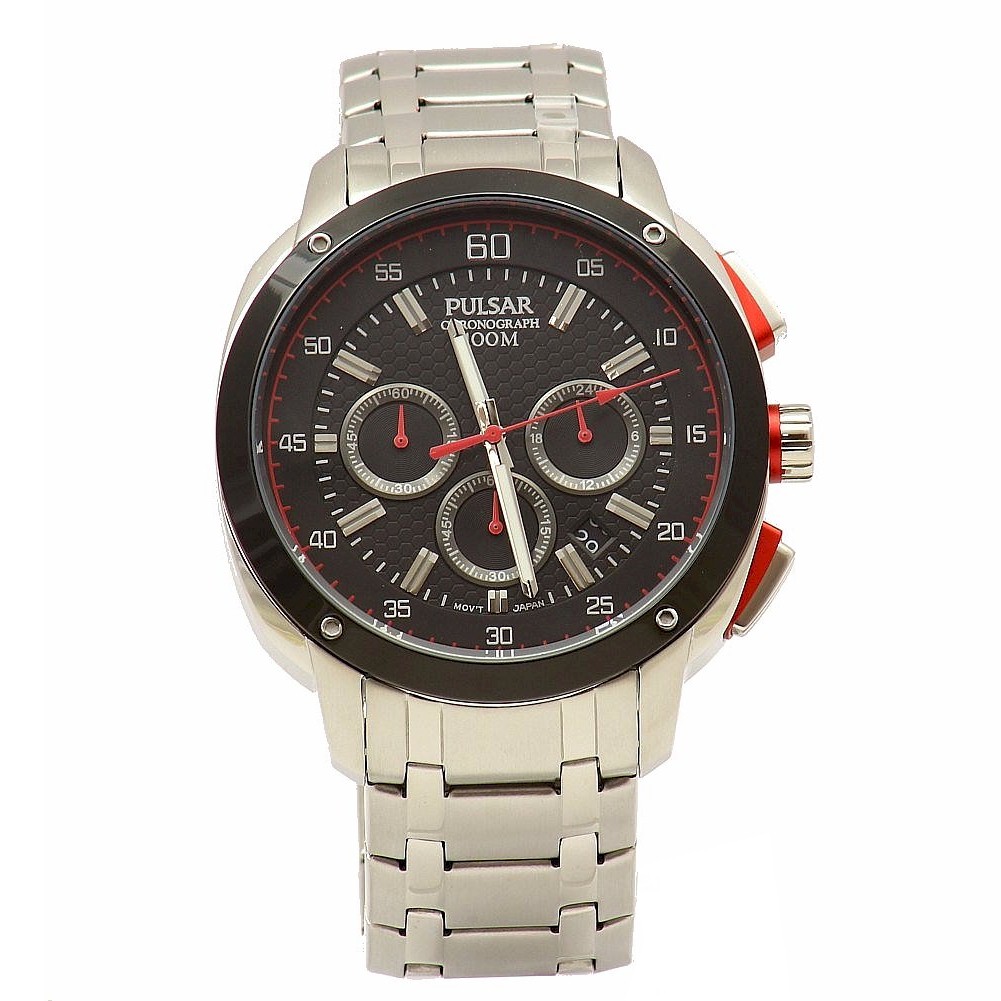 Pulsar Men S On The Go Pt3395 Silver Analog Chronograph Watch