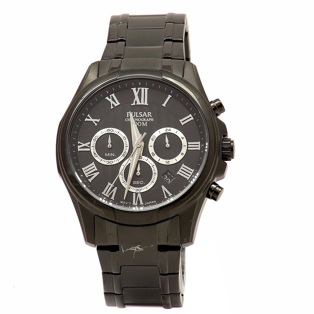 Pulsar Business Collection Pt3401 Black Ion Analog Chronograph Watch