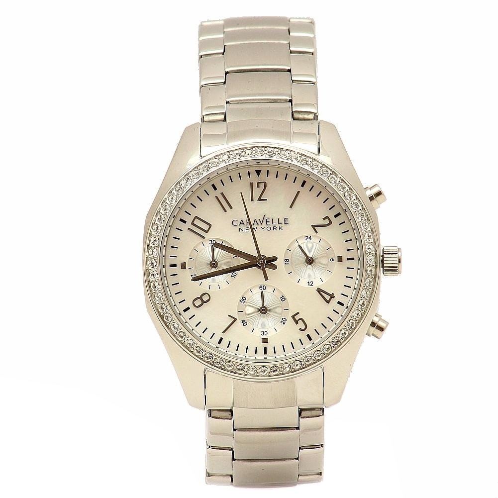 Caravelle New York 43l159 Silver Crystal Stainless Steel Watch