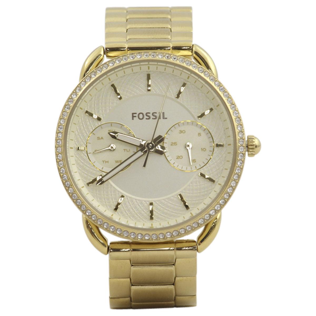 Fossil Women S Es4263 Gold With Gemstones Stainless Steel Analog Watch