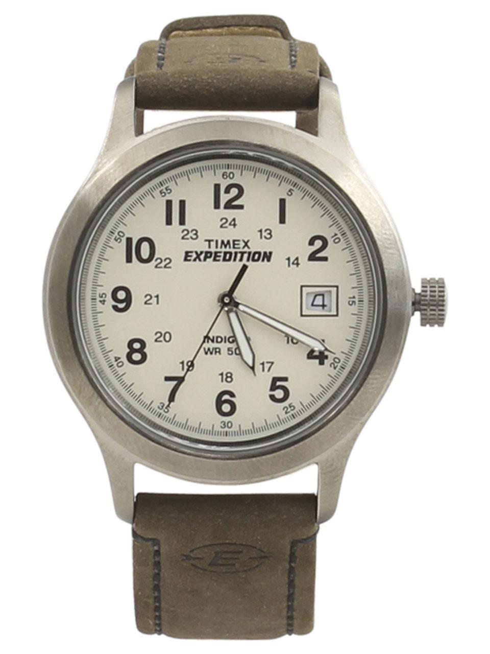 Timex Men S T49870 Expedition Silver Brown Analog Watch