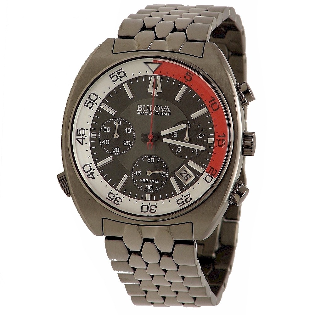 Bulova Men S Accutron Ii Snorkel Collection 98b253 Silver Chronograph Watch