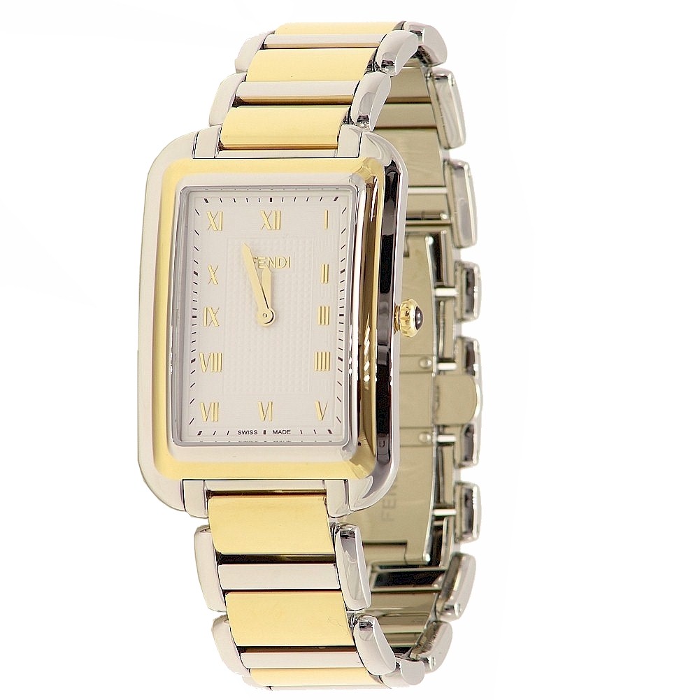 Fendi Women S F701114000 Silver Gold White Analog Watch