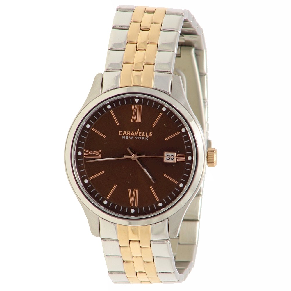 Caravelle New York Men S 45b139 Two Tone Stainless Steel Analog Watch