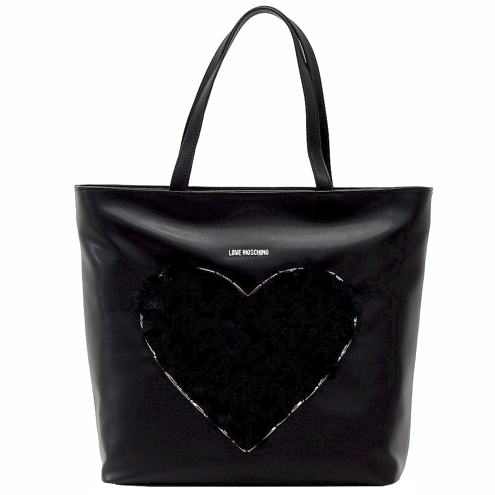 Love Moschino Women S Fur Heart Tote Carryall Handbag