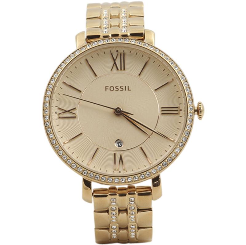 Fossil Women S Es3546 Rose Gold With Gemstones Stainless Steel Analog Watch