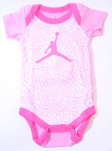 Michael Jordan 3 Piece Infant Set Size 3-6 Months Pink Cap Bodysuit Booties