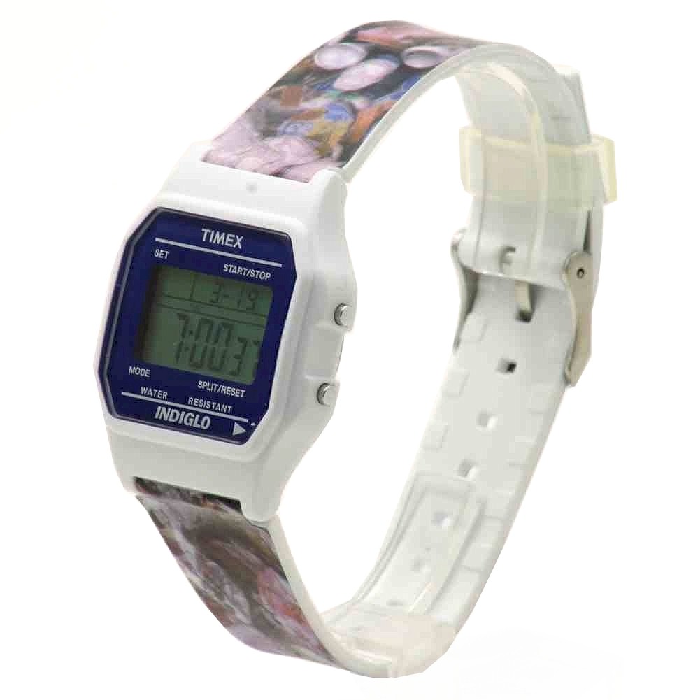 Timex Women's T2N379 80's Classic White Multi Indiglo Digital Watch