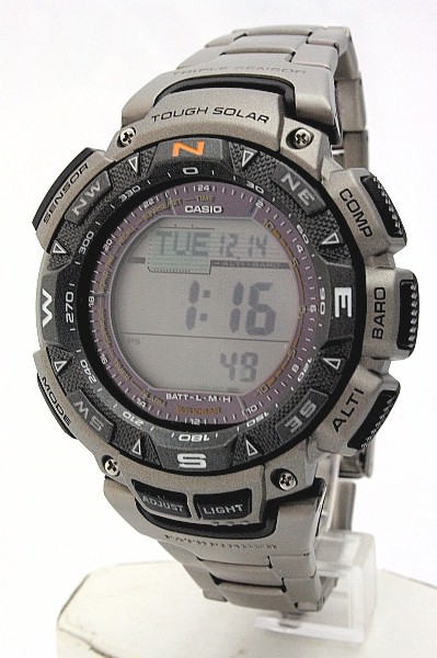 Casio Pathfinder PAG240T-7 Watch Men's Triple Sensor Solar Titanium