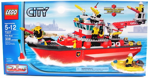 Lego City Fire Boat Ship Kids Building Toy 7207