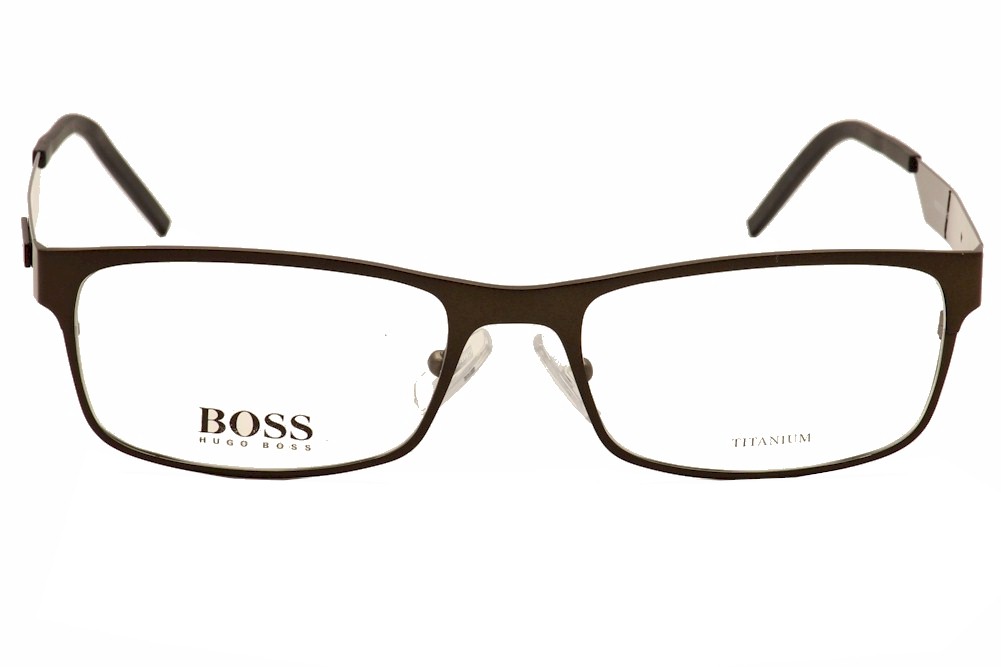 Hugo Boss Men's Eyeglasses 0313 PJT Titanium Brown Full Rim Optical ...