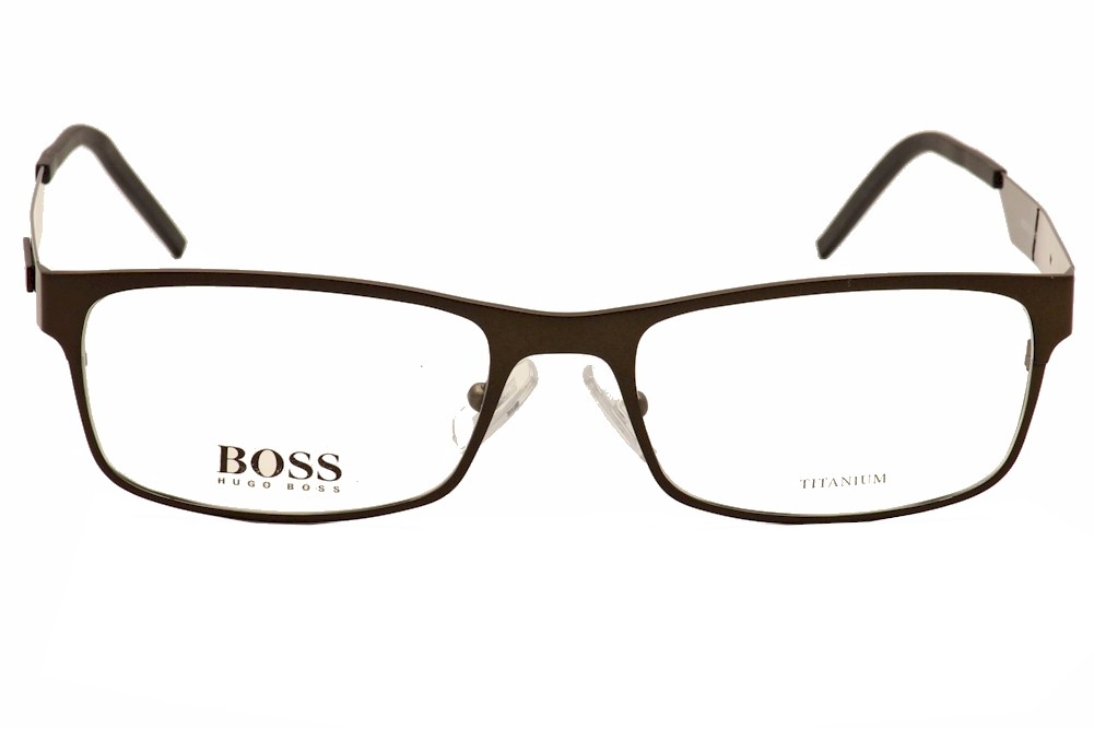 Hugo Boss Men S Eyeglasses 0313 Pjt Titanium Brown Full Rim Optical Frame 54mm